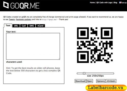 tạo barcode online với GOQR