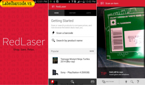 Phần mềm quét mã vạch trên iphone RedLaser