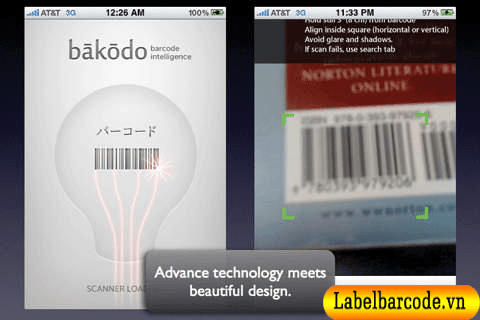 Phần mềm quét mã vạch trên iphone Bakodo