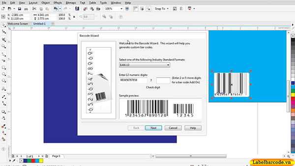Tạo barcode bằng Corel Draw