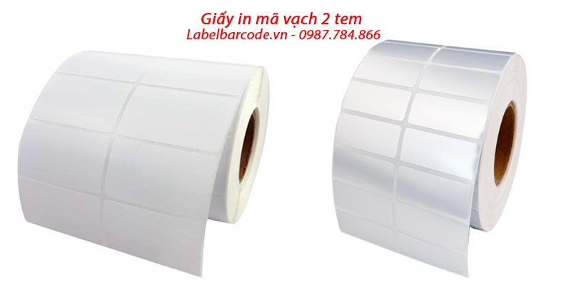 Giấy in mã vạch 2 tem