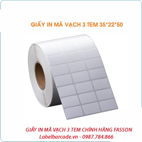 Giấy in mã vạch 3 tem
