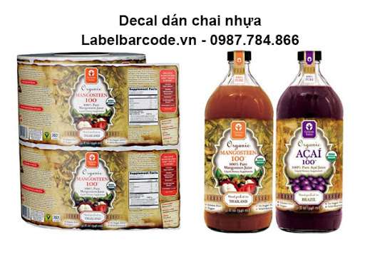 Decal dán chai nhựa