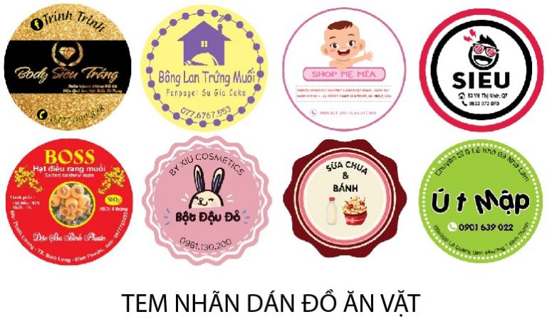 In【Tem Dán Đồ Ăn Vặt】Giá Rẻ - Miễn Phí Thiết Kế